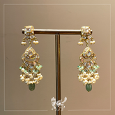 Green Gemstone Drop Earrings